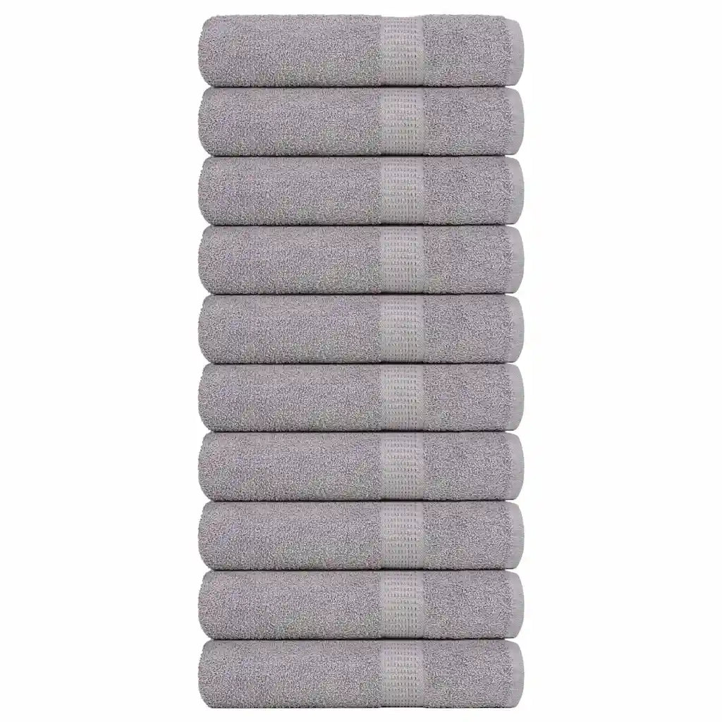 Asciugamani da Bagno 10pz Grigio 100x150cm 360 g/mÂ² 100% Cotone