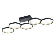Plafoniera LED 5 esagoni, metallo, antracite, L 90 cm, Vigo