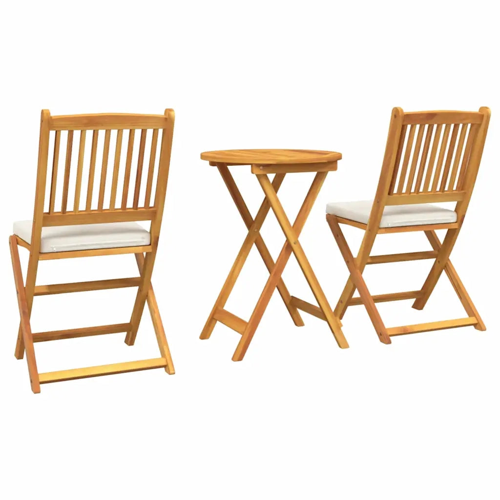 Set Bistro da Giardino 3 pcs Marrone Legno di Acacia Massello 42000948