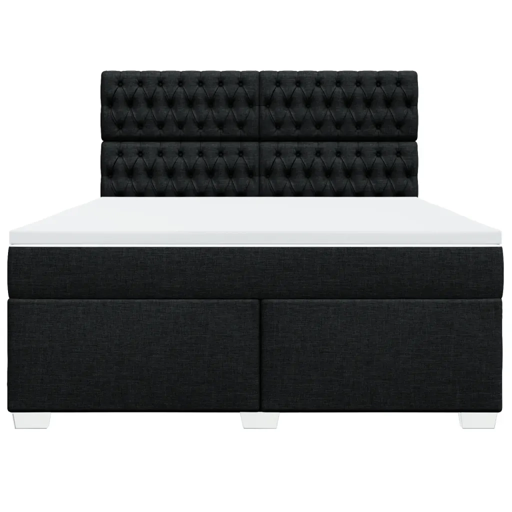 vidaXL Giroletto a Molle con Materasso Nero 180x200 cm in Tessuto