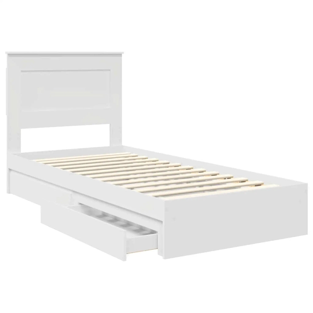 Letto con Contenitore Bianco 75 x 190 cm Legno multistrato