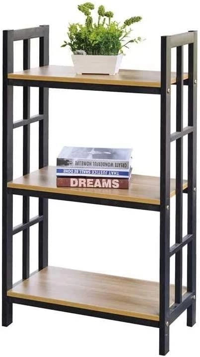 SCAFFALE MODULARE IN LEGNO RETTANGOLARE CON 3 RIPIANI 59 X 30 X H105 CM