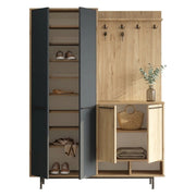 Tignale, Mobile da Ingresso 12 Ripiani, 147x36x196h cm Nero Antracite