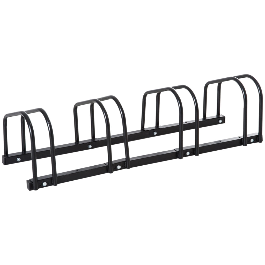 Supporto Biciclette 4 Posti ¨C zephmum ¨C Acciaio Nero 110x33x27 cm