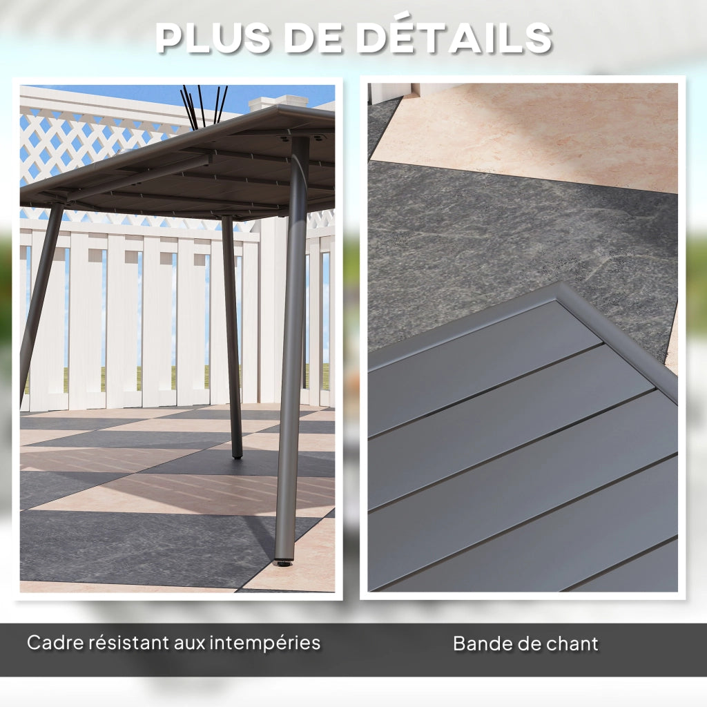 Tavolo da pranzo per giardino ¨C zephmum ¨C 150x80x74 cm, grigio