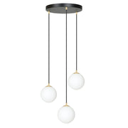 Lampadario Emibig Royal 3 luci E14 vetro bianco oro