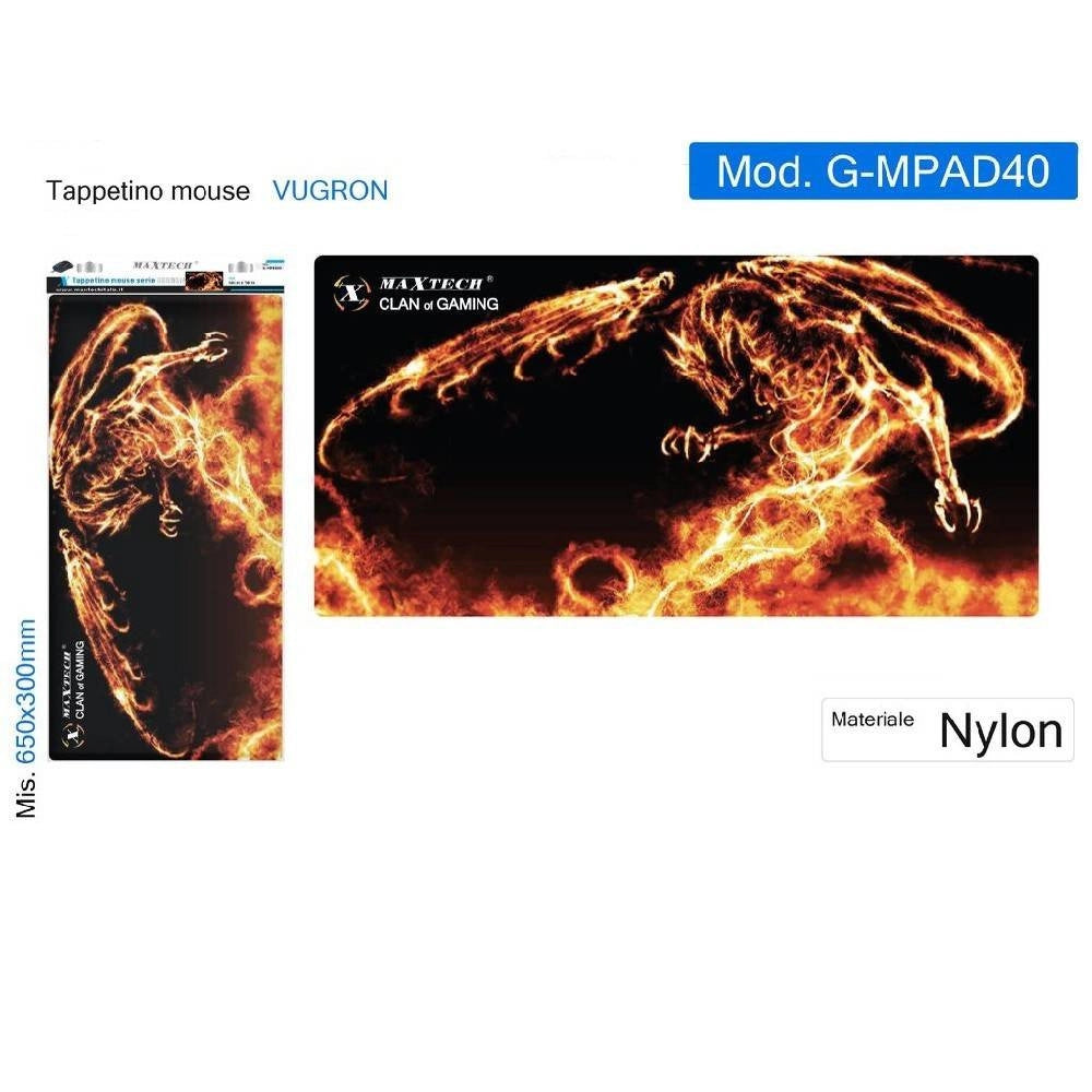 Trade Shop - Tappetino Mouse Game Pad Tappeto Laptop Gaming Scrivania Poggiapolso G-mpad40 -
