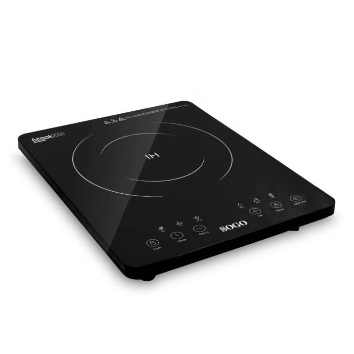 Piastra induzione portatile 2000W con controllo touch digitale, 9 livelli potenza e timer 180 min per cucina mobile - Sogo