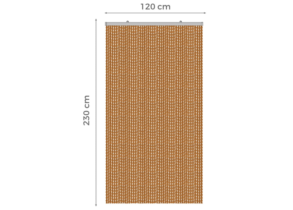 Tenda Antimosca Antirumore Caduta Pannello Porta Finestra Casa Pon Pon - 120X230 - Rust