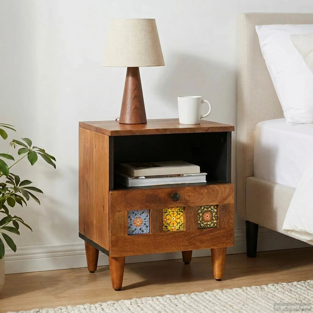 Armadio da Notte con cassetto Marrone 40 x 33 x 46 cm 4018230