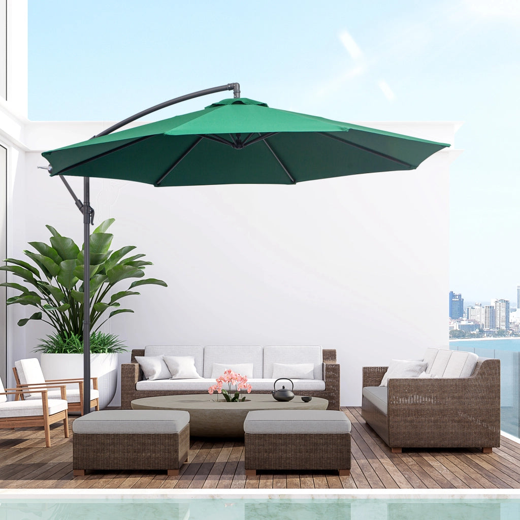 Ombrellone da Giardino Inclinabile con Base a Croce ¨C zephmum ¨C Acciaio Poliestere 3x2.5 m
