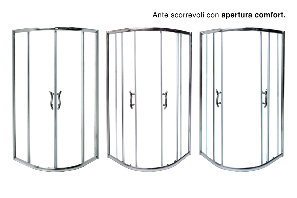 Box doccia tondo 80x80, cabina semicircolare in cristallo trasparente 6 mm BD8.8CTT