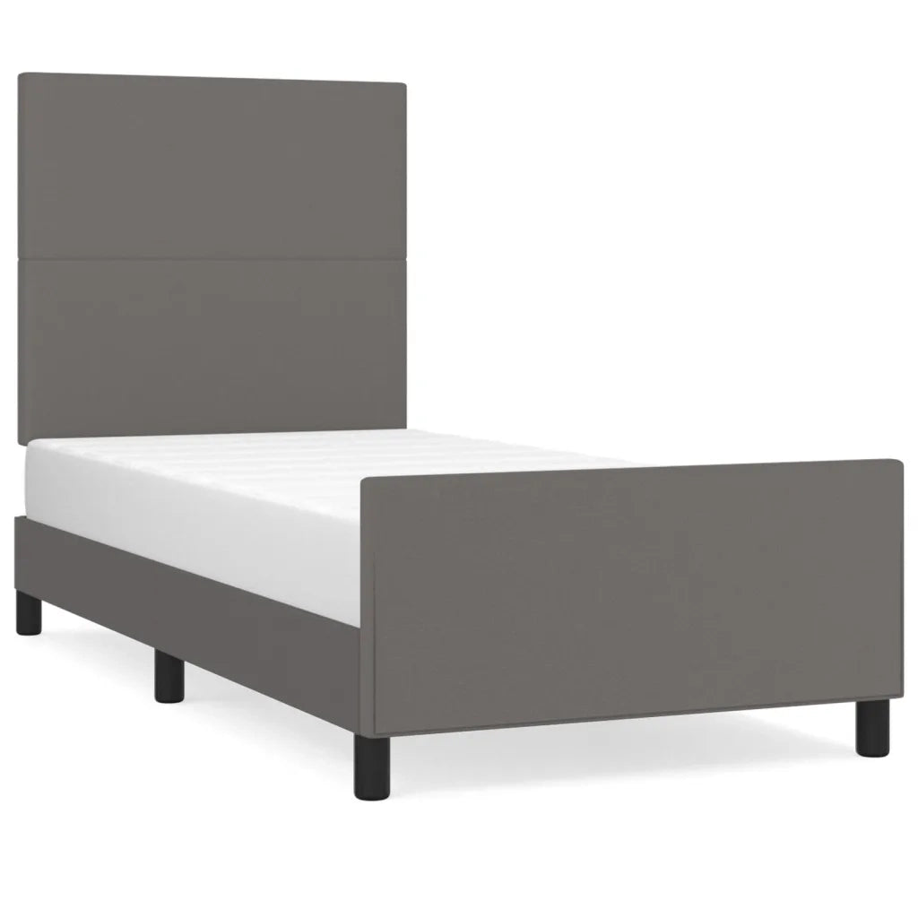 Giroletto con Testiera-Struttura Letto con testiera Crema 90x200 cm in Similpelle 947538