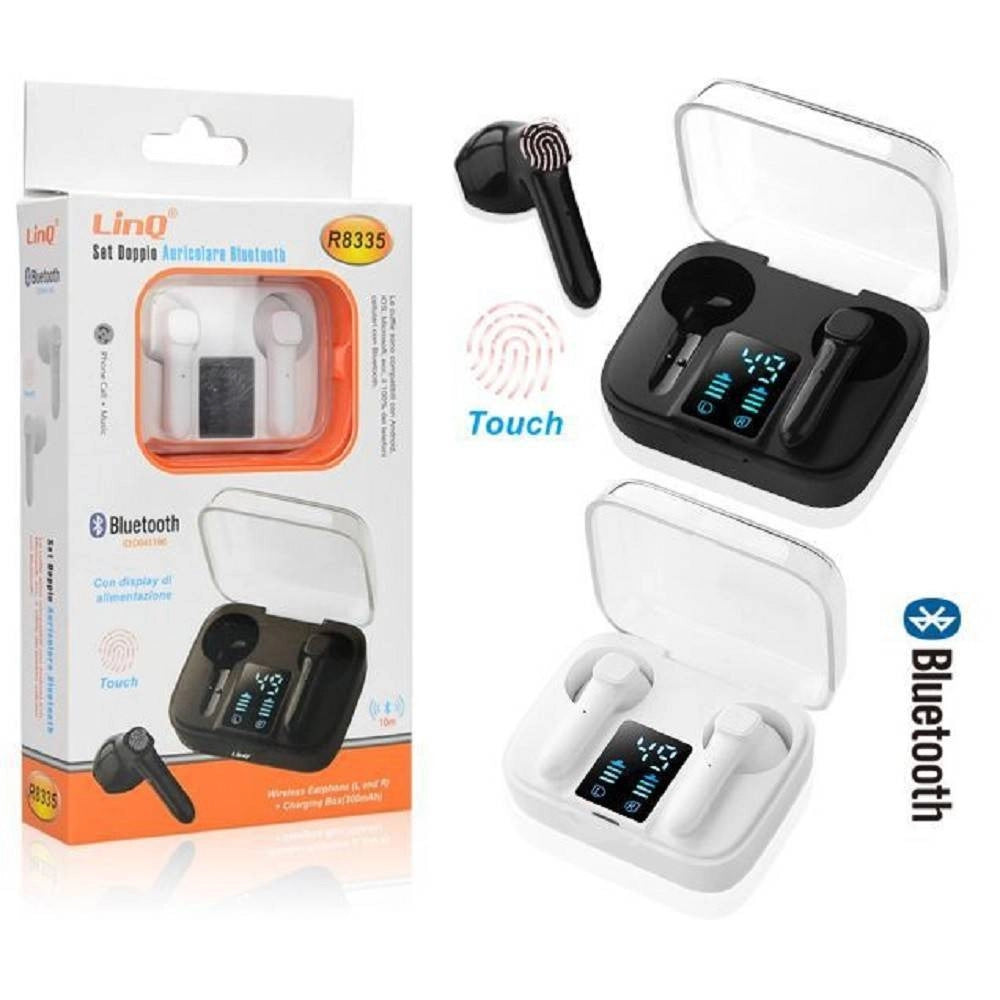 Trade Shop - Cuffie Wireless Tws Auricolare Bluetooth 5.0 Fitness Sport Con Display Led R8335 -