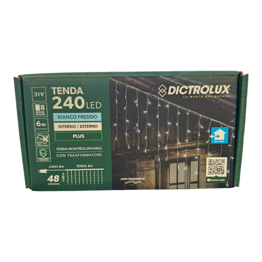TENDA LUMINOSA 240 LED BIANCO FREDDO