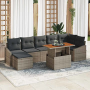 Set Divano da Giardino 8 pcs Grigio Poly Rattan 3358603