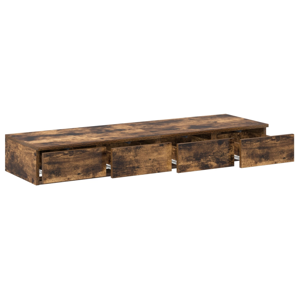 Cassetti per Letto Rovere Affumicato 120x36,5x16,5 cm Legno Ingegnerizzato