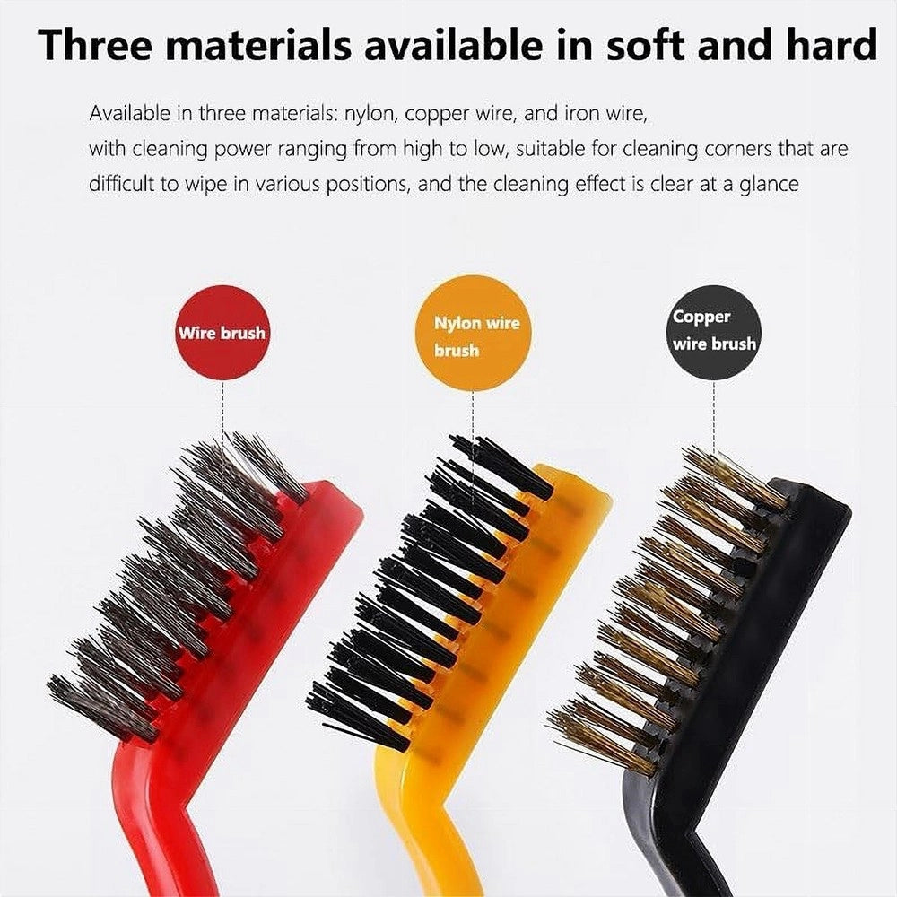 Trade Shop - Set Di 3 Spazzole In Nylon Antiruggine Per Pulizia Del Filo Di Acciaio Per Stufe -