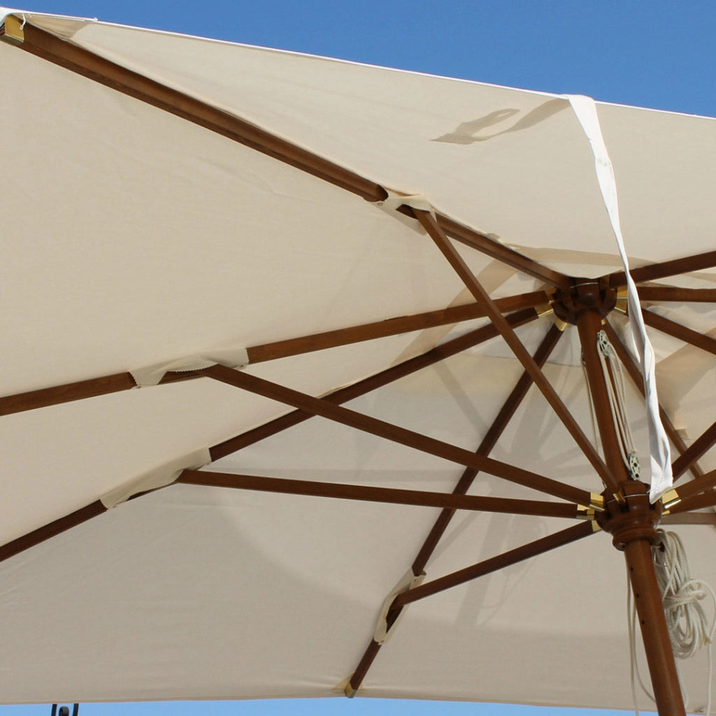 Ombrellone da Giardino 2x3 m Palo Ø48 mm in Legno Telo in Acrilico Ecrù