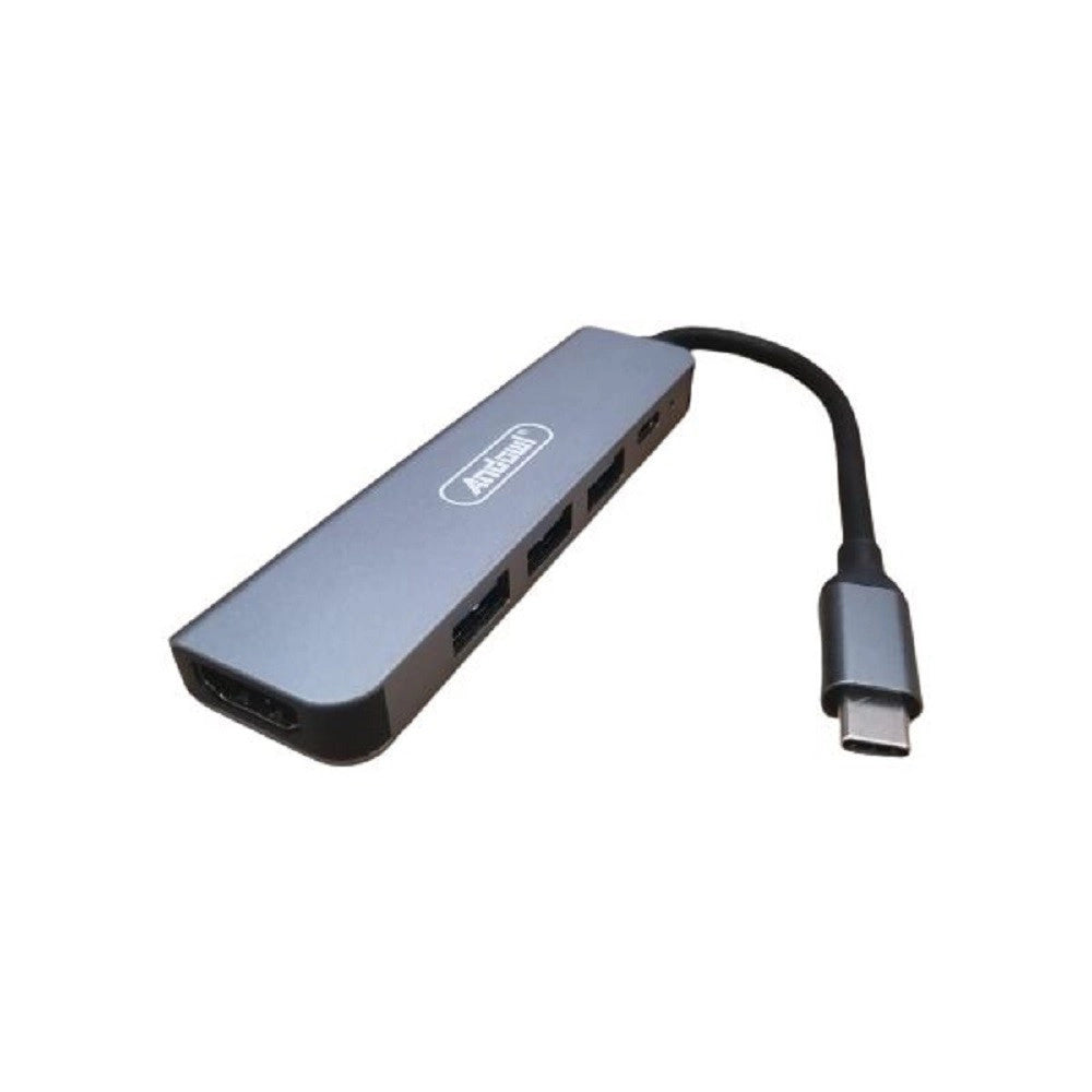 Trade Shop - Hub Usb Type-c 5 In 1 Hdmi 4k Compatibile Con Thunderbolt 3 Multifunzione Q-hu90 -