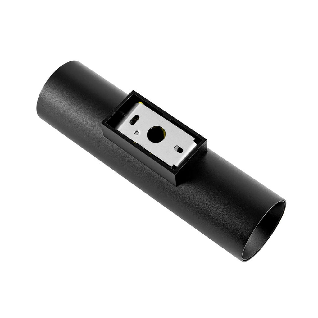 CAN applique moderno da parete doppia emissione GU10 lampada cilindro muro luce ingresso camera da letto 230V COLORE NERO
