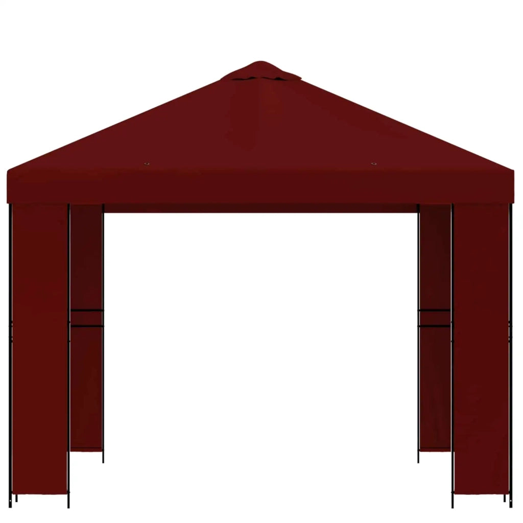 Gazebo 3 x 3 m Borgogna Poliestere e Acciaio 190 900359