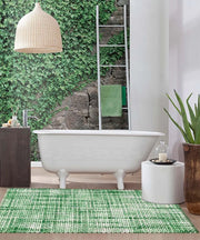 Tappeto bagno CRAZY VERDE cm.50x80 in micorfibra misto cotone, morbido antiscivolo lavabile in lavatrice, tappetino lavello sanitari