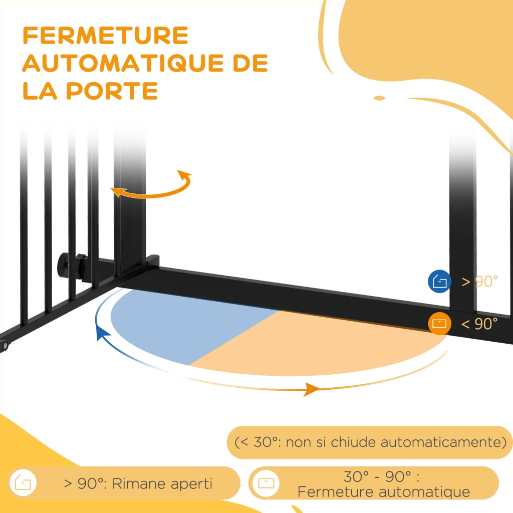 Cancelletto di sicurezza per cani estensibile ¨C Xylo ¨C doppia chiusura 74-80x76 cm nero