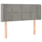 Testiera | Testata ad Orecchio Grigio Chiaro 103x16x78/88 cm in Velluto