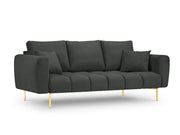 Cosmopolitan Design - Divano "Hastings" 3 posti in velluto grigio scuro 