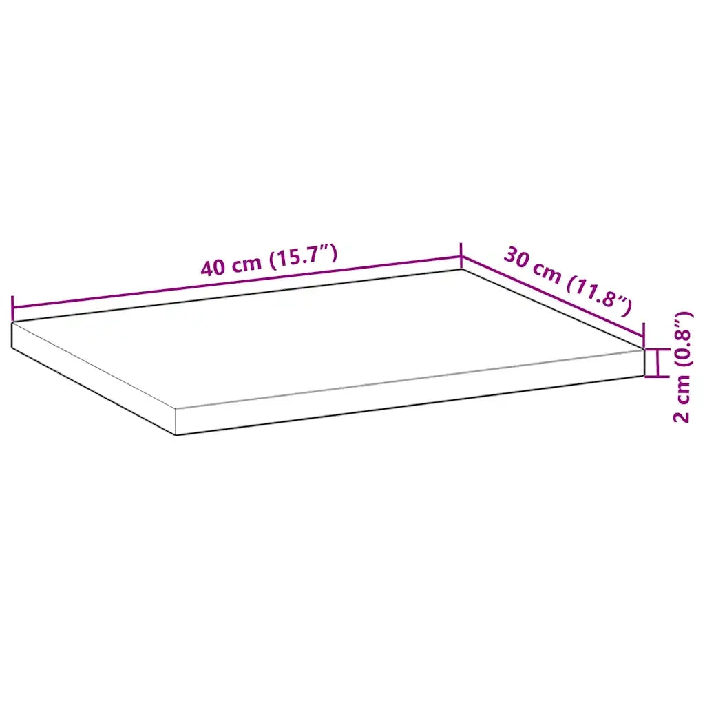 Ripiano a Parete 40x30x2 cm Legno Massello Acacia Non Trattato