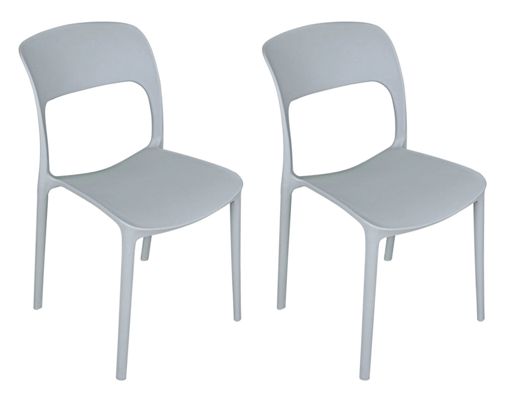 Set da 2 sedie impilabili in polipropilene grigio chiaro - Maya - SD01MAPP