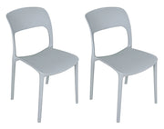 Set da 2 sedie impilabili in polipropilene grigio chiaro - Maya - SD01MAPP
