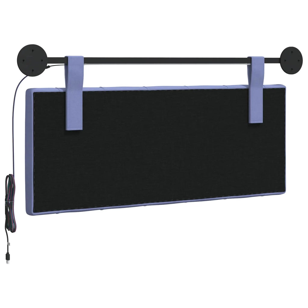 Testiera | Testata sospesa Con luce LED Blu jeans Tessuto