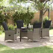 Set da Pranzo per Giardino con cuscino 5 pcs Grigio polyrattan 3379550