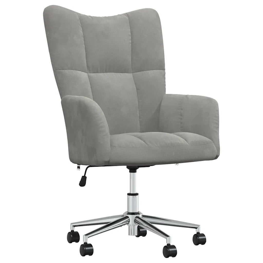 Sedia Relax Grigio Chiaro in Velluto 328161