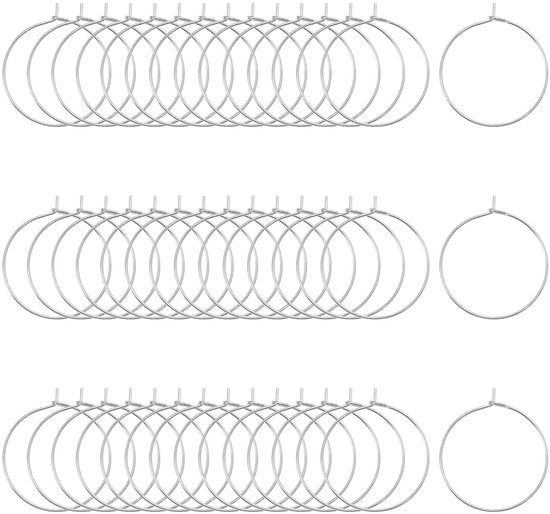Vetrini di identificazione per bicchieri 200 pezzi - Marcature per bevande - Identificazione del vetro - Decorazione - Sostenibile - Acciaio inossidabile