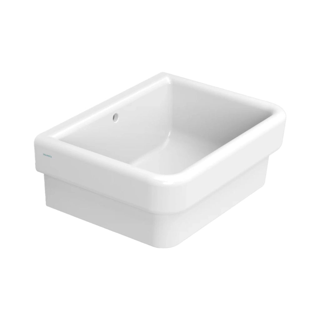 VASCA LAVATOIO PILOZZO A PARETE IN CERAMICA BIANCA MODELLO VIRGINIA - CM 60X45  - CEI