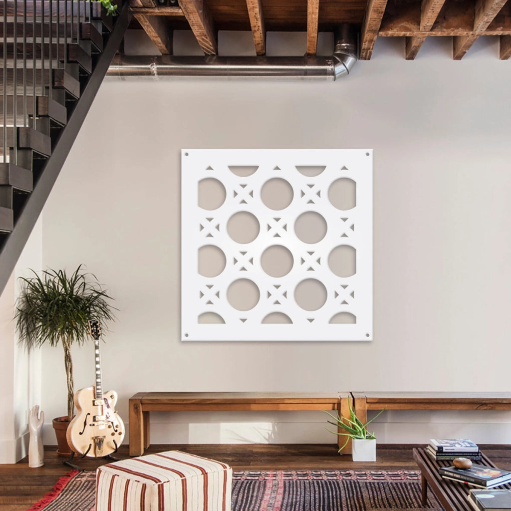 NOTTINGHAM - Pannello in PVC traforato - Parasole Misura: 73x73 cm, Colore: bianco