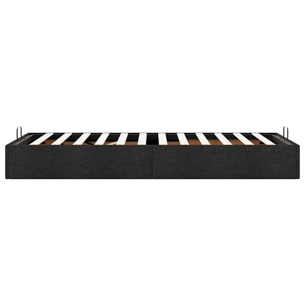 Struttura Letto Pouf senza Materasso Nero 100x200 cm in Tessuto