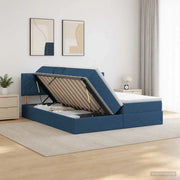 Letto con contenitore LED e materasso Blu 180 x 200 cm Tessuto 3459365