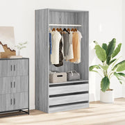 Armadio Grigio Sonoma 100x50x200 cm in Legno Multistrato cod mxl 67452