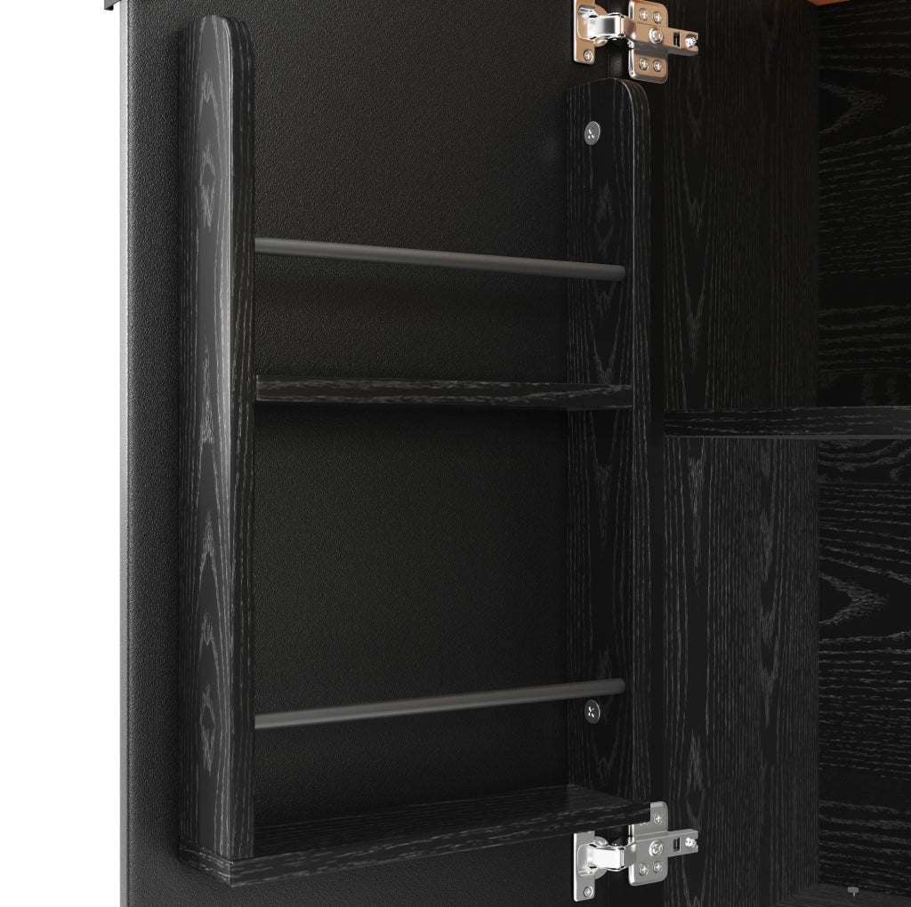 Isola da cucina 130x45(75)x92 cm pieghevole con ruote in MDF nero