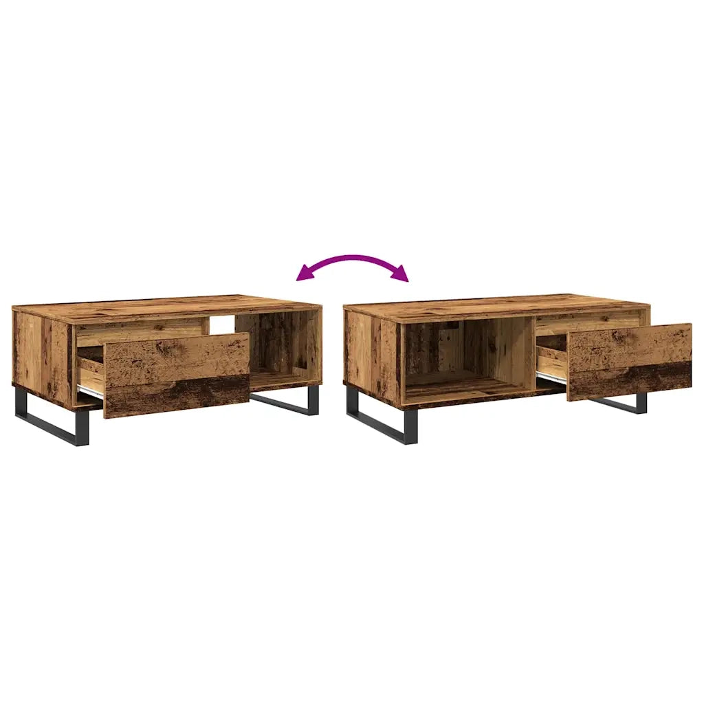 Tavolino da Salotto Legno Antico 90x50x36,5 cm in Truciolato 857338