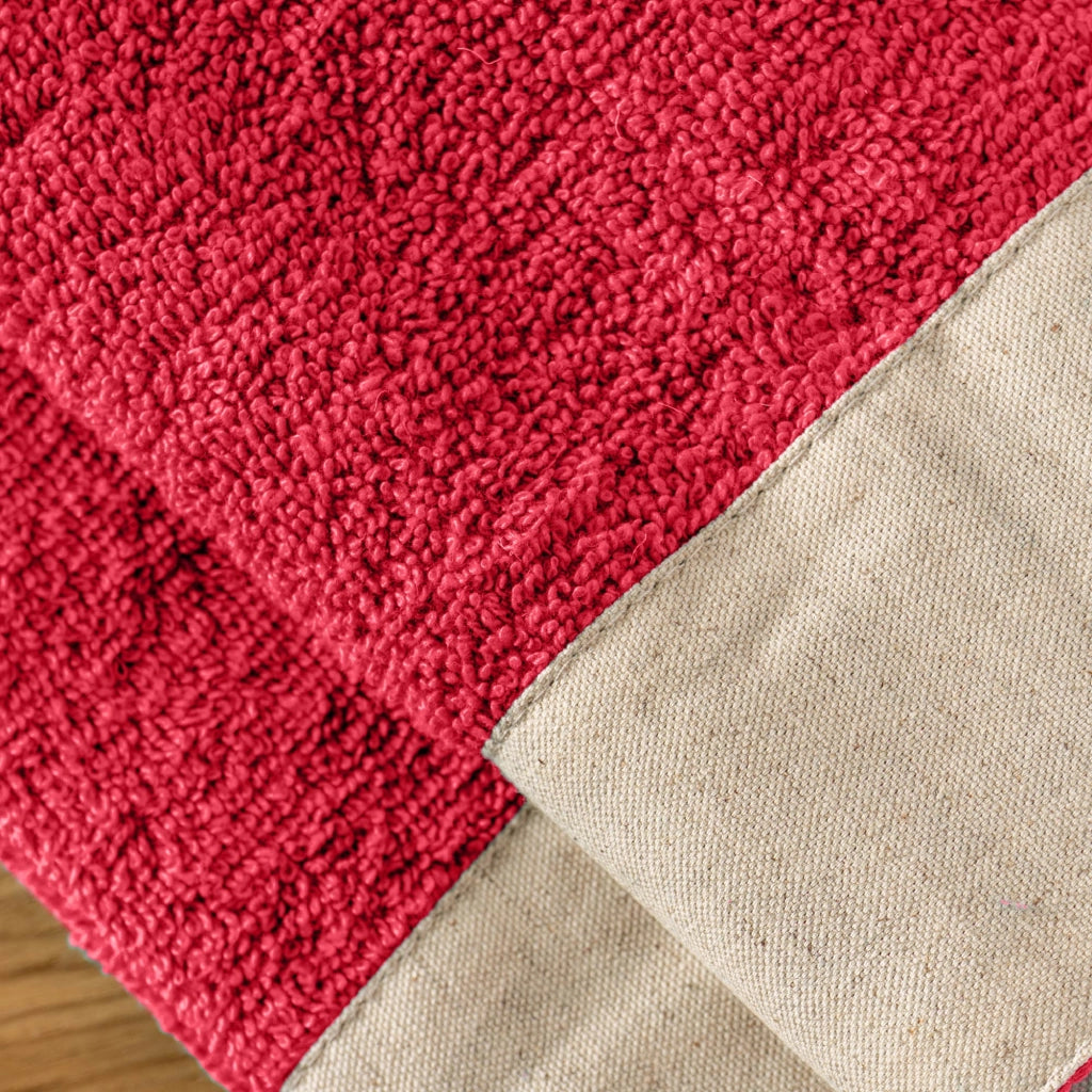 Set Asciugamani Bagno 2 Pezzi con Balza in Lino – Salvietta + Ospite – Morbidi, Super Assorbenti e Delicati sulla Pelle – Certificati OEKO-TEX – Eleganti e Resistenti  Fragola