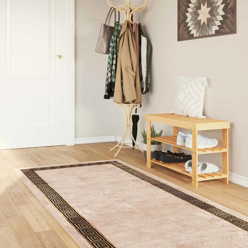 Runner Tappeto MARSA Nero 100 x 250 cm Poliestere e PVC