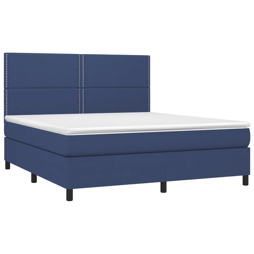 Letto a Molle con Materasso e LED Blu 180x200 cm in Tessuto 3134819