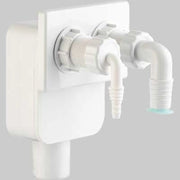 SIFONE INCASSO CON DOPPIO ATTACCO LAVATRICE + ASCIUGATRICE USC. DM 40 - 1 pezzi - Idroweb