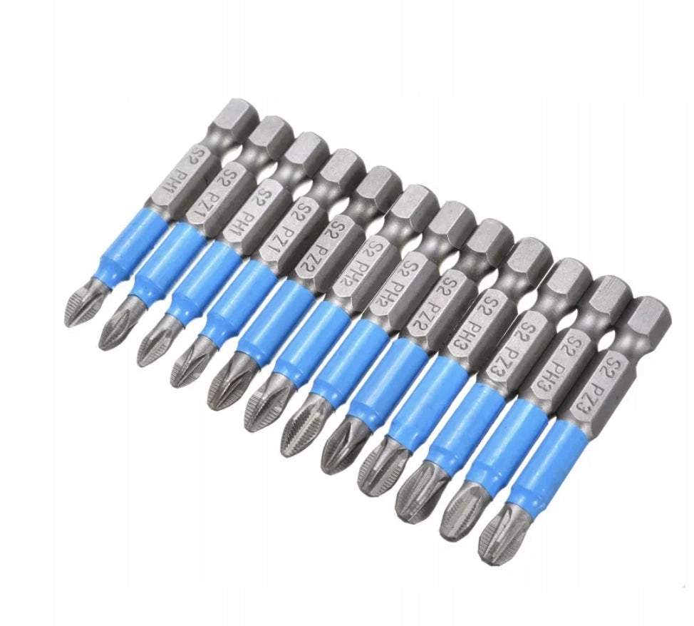 Set di Bit Torx con Fascia Blu – 12 Pezzi | Acciaio Inossidabile, Attacco Magnetico 1/4"