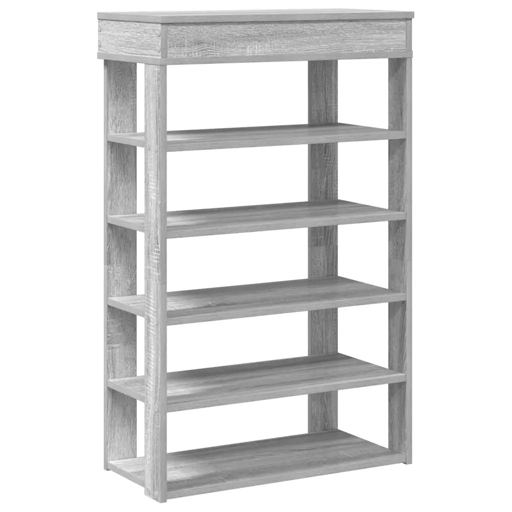 Scarpiera-Scaffale per scarpe Grigio Sonoma 60x30x98 cm in Legno Multistrato